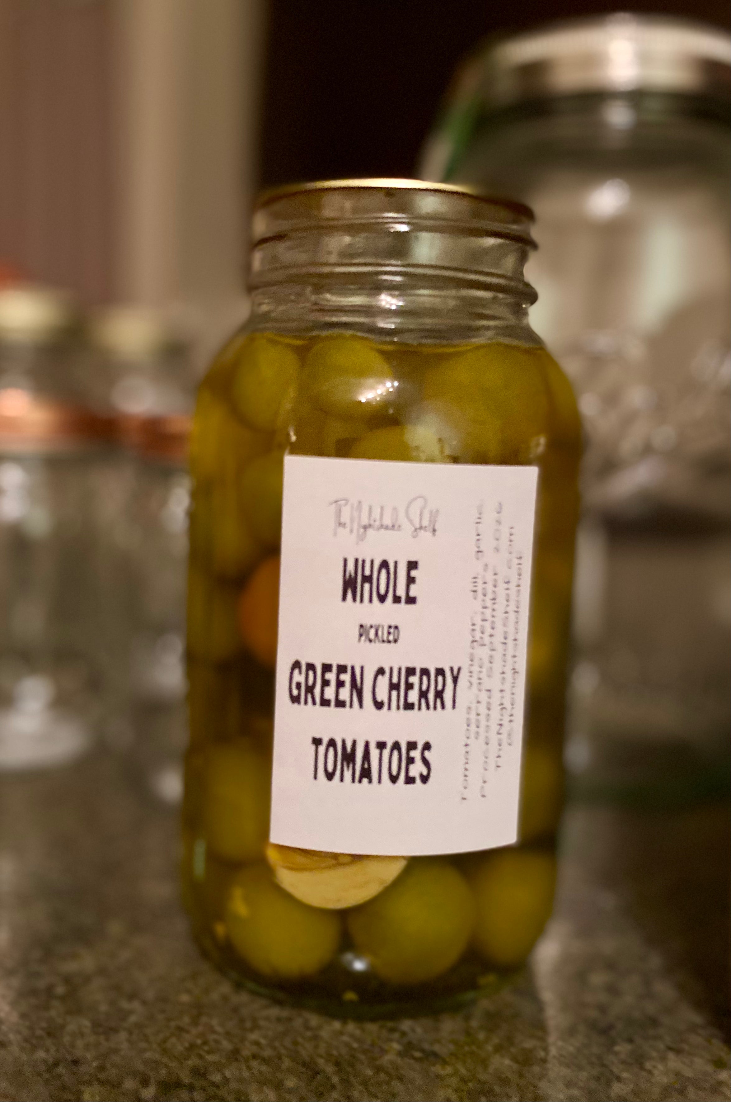 Whole Pickled Green Cherry Tomatoes